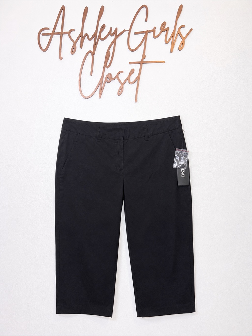 DKNY Black Cropped Culotte Trousers NWT Size 2